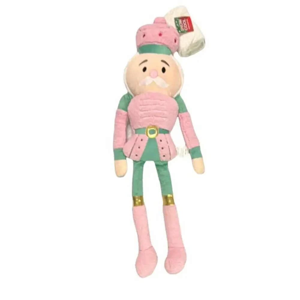 Snow Cool Nutcracker Holiday Pillow‎ Pink Green